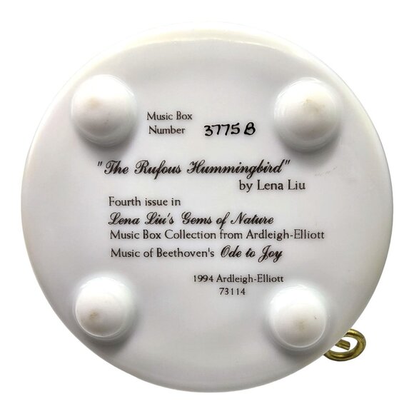 Rufous Hummingbird Music Box 1994 Lena Liu Ardleigh-Elliott Beethoven Ode to Joy - Picture 3 of 13